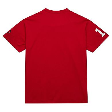 Men's Mitchell & Ness Joe Montana Scarlet San Francisco 49ers Retired Player Nickname T-Shirt