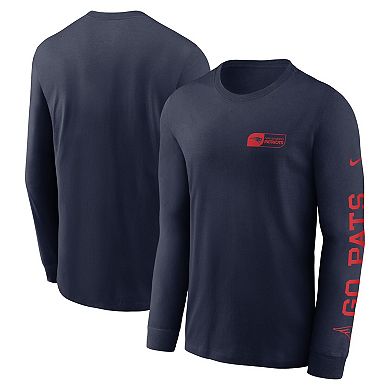 Men's Nike Navy New England Patriots All Out Long Sleeve T-Shirt