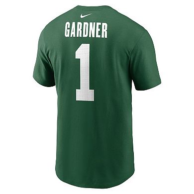 Men's Nike Sauce Gardner Green New York Jets Name & Number T-Shirt