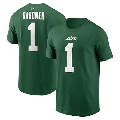 Men's Nike Sauce Gardner Green New York Jets Name & Number T-Shirt