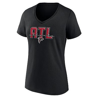Women's Fanatics Black Atlanta Falcons Hometown Defensive Stand V-Neck T-Shirt