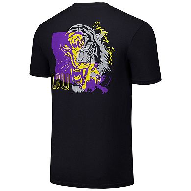 Unisex Black LSU Tigers Hyper Local Two Tone Mascot State T-Shirt