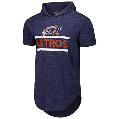 Men's Majestic Threads Navy Houston Astros Tri-Blend Hoodie T-Shirt