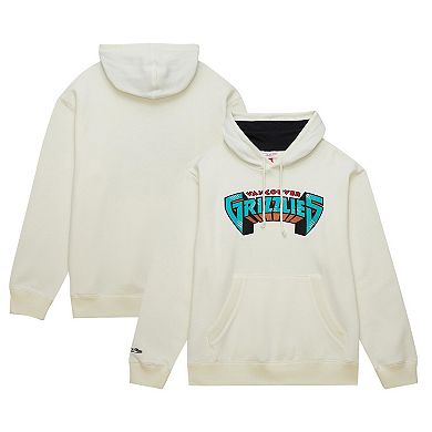 Men's Mitchell & Ness Cream Vancouver Grizzlies Hardwood Classics Vintage Pullover Hoodie