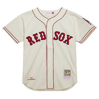 Men's Mitchell & Ness Ted Williams Cream Boston Red Sox Cooperstown Collection 1939 Authentic Jersey