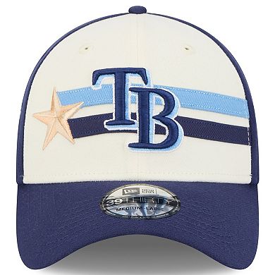 Men's New Era  Cream/Navy Tampa Bay Rays 2024 MLB All-Star Game Workout 39THIRTY Flex Hat