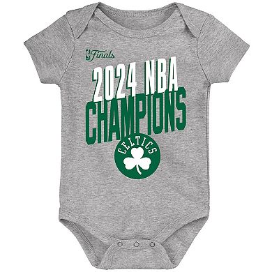 Infant Heather Gray Boston Celtics 2024 NBA Finals Champions Bodysuit