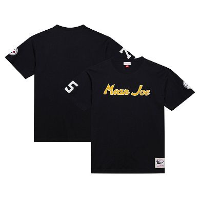 Men's Mitchell & Ness Joe Greene Black Pittsburgh Steelers Retired Player Nickname T-Shirt