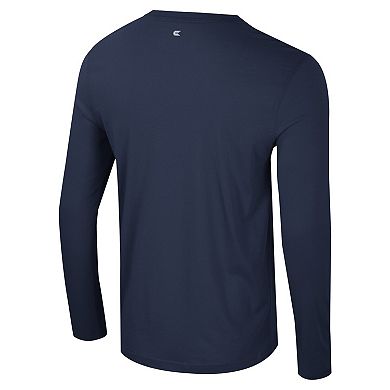 Men's Colosseum Navy Penn State Nittany Lions Color Pop Active Blend 2-Hit Long Sleeve T-Shirt
