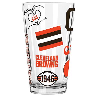 The Memory Company Cleveland Browns 2-Pack 16oz. Pint Glass Loco Design Set