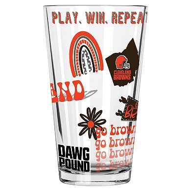 The Memory Company Cleveland Browns 2-Pack 16oz. Pint Glass Loco Design Set