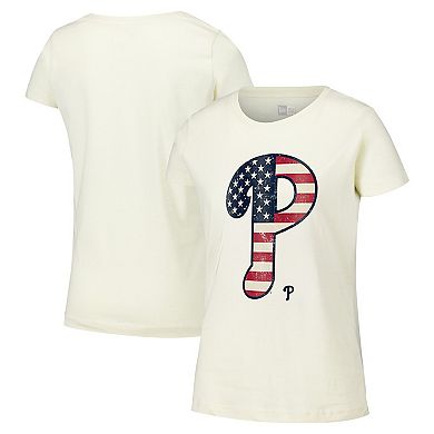 Women's New Era Cream Philadelphia Phillies Vintage T-Shirt