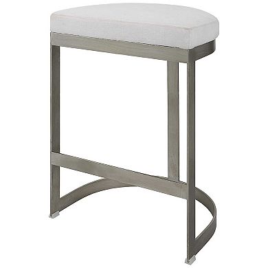 Uttermost Ivanna Backless Silver Counter Stool