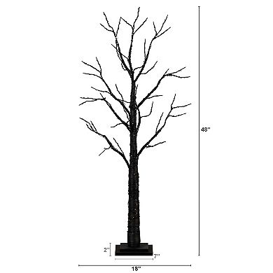 nearly natural 4-ft. Pre-Lit Halloween Black Twig Artificial Fall Tree