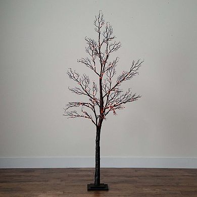 nearly natural 6-ft. Pre-Lit Halloween Minimalist Twig Artificial Fall Tree