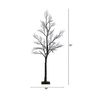 nearly natural 6-ft. Pre-Lit Halloween Minimalist Twig Artificial Fall Tree