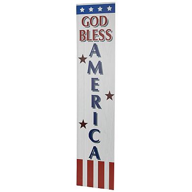 Northlight 35.75" God Bless America Patriotic Wooden Porch Board Sign Decoration