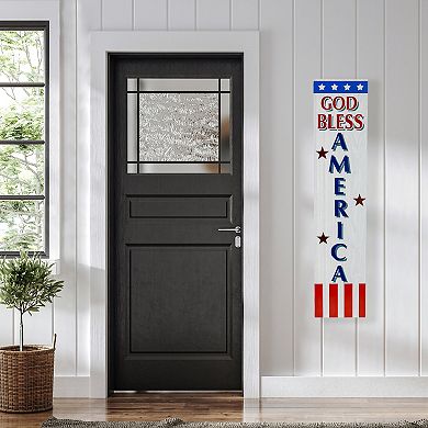 Northlight 35.75" God Bless America Patriotic Wooden Porch Board Sign Decoration