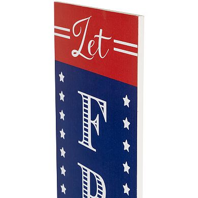 Northlight 36" Let Freedom Ring Patriotic Wooden Porch Board Sign Decoration