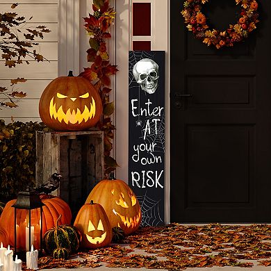 Northlight 36" Enter at Your Own Risk Wooden Halloween Porch Board Sign Decoration