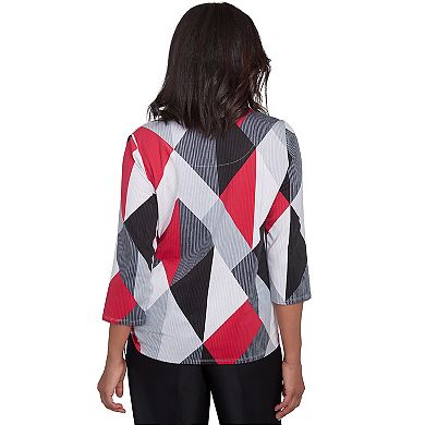 Women's Alfred Dunner Stained Glass Print Crew Neck Top