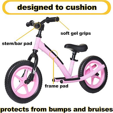 Explorer Padded Balance Bike. Kids No-pedal Bicycle