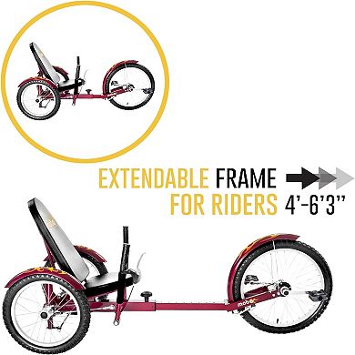 Mobo Triton Pro Adult Tricycle For Men & Women. Cruiser 3-wheel Trike