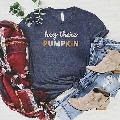 Hey There Pumpkin Colorful Short Sleeve Graphic Tee