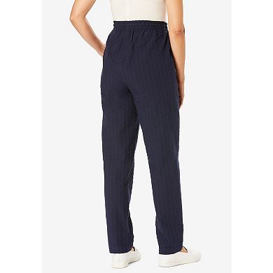 Woman Within Women's Plus Size Tall Seersucker Pant