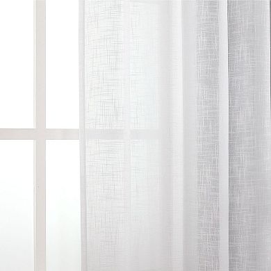 Kate Aurora 2 Pack Lux Thread Premium Woven Grommet Top Sheer Curtain Panels