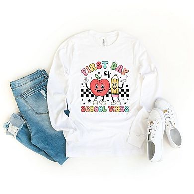 First Day School Vibes Long Sleeve Graphic Tee