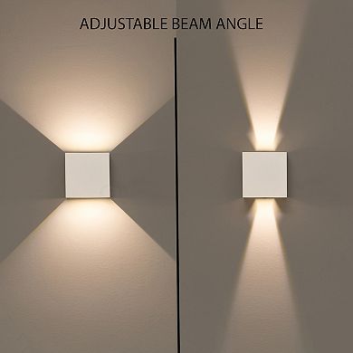 Modern Wall Sconce Led Waterproof Wall Lamp Aluminum With Adjustable Beam 10-watt 4000k Cool White