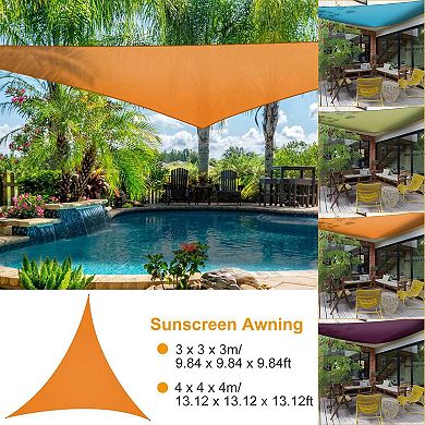 Triangle Shade Sail Canopy, 9.84ft, Waterproof, Compact And Portable Sunshade Solution