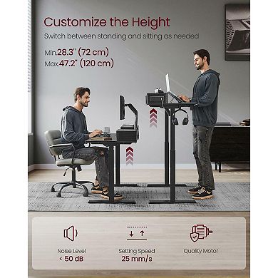 Electric Standing Desk with Drawers - Height Adjustable Sit-Stand Desk for Home Office