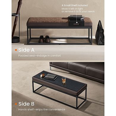 Ottoman Bench with Small Shelf - Functional and Stylish Furniture Solution