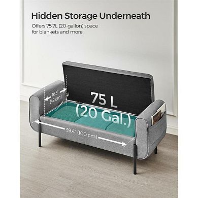 Storage Bench with Armrests - Functional Seating and Storage Solution