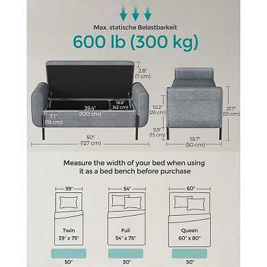 Storage Bench with Armrests - Functional Seating and Storage Solution