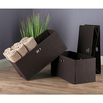 Large 3-Piece Foldable Fabric Basket Set for Convenient Storage