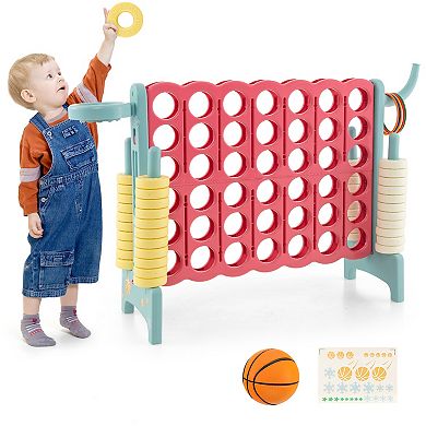 4-in-a-row Connect Game With Basketball Hoop And Toss Ring