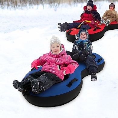 80" 2-person Inflatable Snow Sled For Kids And Adults