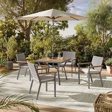 5 Piece Patio Furniture Set, 4 Dining Chairs, 1 Dining Table