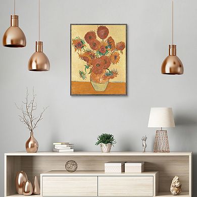 Sunflowers by Vincent Van Gogh Framed Canvas Wall Art