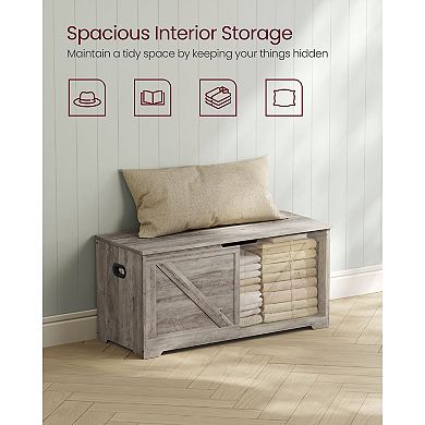 Storage Chest, Storage Trunk with 2 Safety Hinges, Storage Bench, Shoe Bench, Farmhouse Style