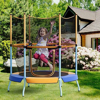 Toddler Trampoline With Safety Enclosure Net
