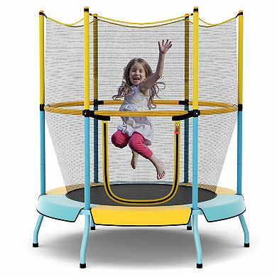 Toddler Trampoline With Safety Enclosure Net