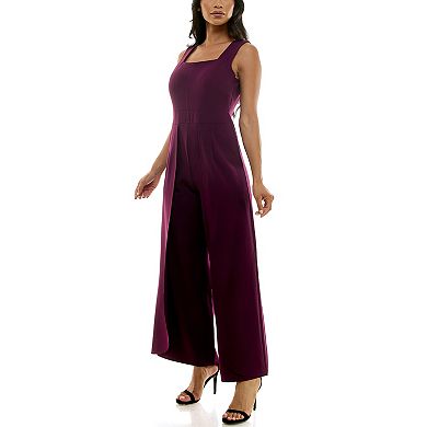 Women's Nina Leonard Squareneck Wide-Leg Jumpsuit