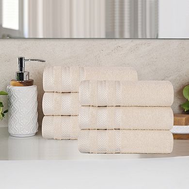 SUPERIOR 6 Pc Hays Cotton Absorbent Hand Towel Set