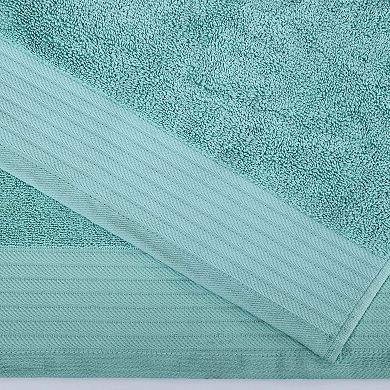 SUPERIOR 4 Pc Herringbone Turkish Cotton Bath Towel Set