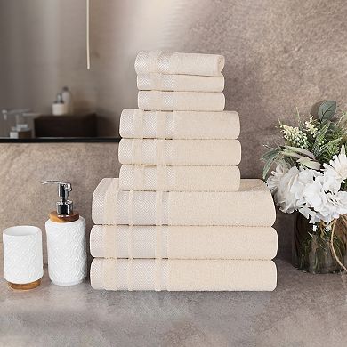 SUPERIOR 9 Pc Hays Cotton Absorbent Towel Set