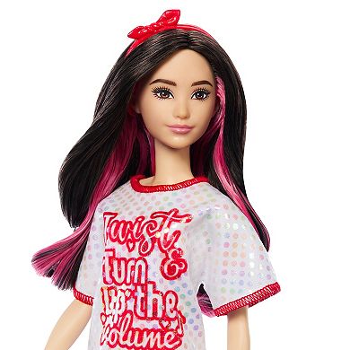 Barbie Fashionistas Doll #214 Black Wavy Hair With Twist ‘n’ Turn Dress & Accessories